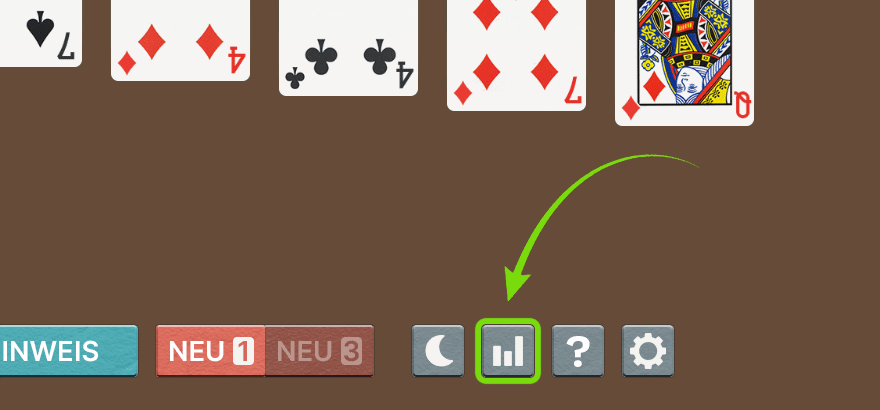 Balkendiagrammsymbol für Statistiken in Solitär