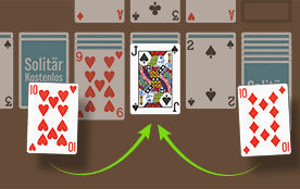 Solitär Strategie mit Kartenbewegung