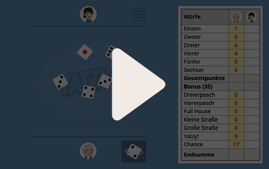 Yahtzee wie Kniffel spielen